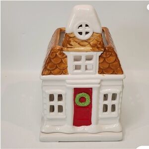 Slatkin & Co. Ceramic Holiday House Candle Holder
